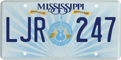 MS license plate LJR247