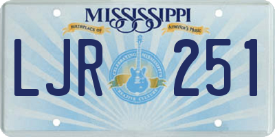 MS license plate LJR251