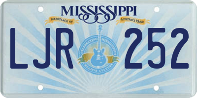 MS license plate LJR252