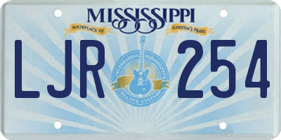 MS license plate LJR254