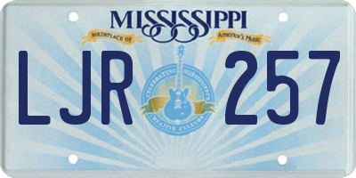 MS license plate LJR257