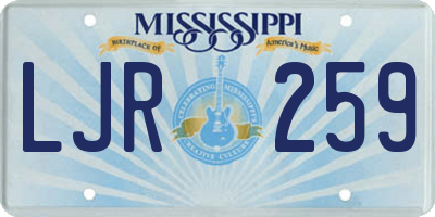 MS license plate LJR259