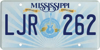 MS license plate LJR262