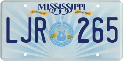 MS license plate LJR265