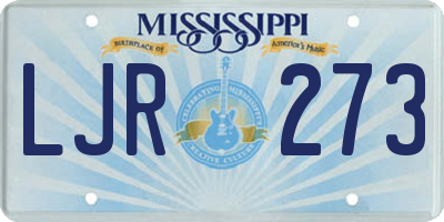 MS license plate LJR273