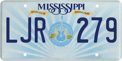 MS license plate LJR279