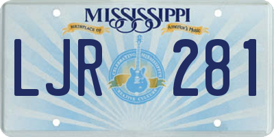MS license plate LJR281