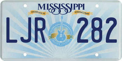 MS license plate LJR282