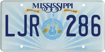 MS license plate LJR286