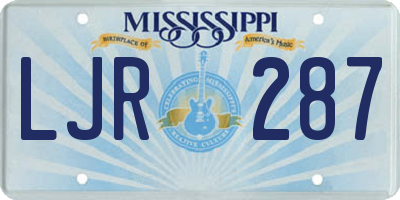 MS license plate LJR287