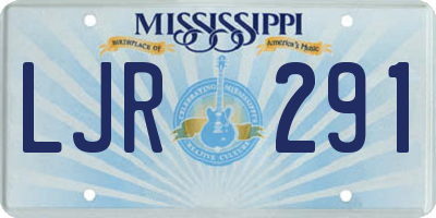MS license plate LJR291