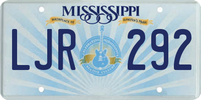 MS license plate LJR292