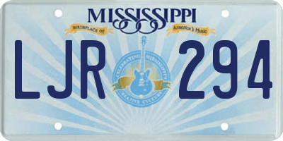 MS license plate LJR294