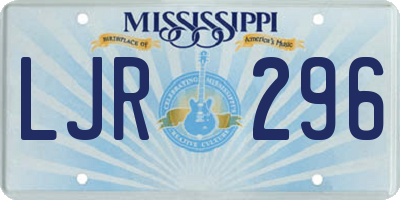 MS license plate LJR296