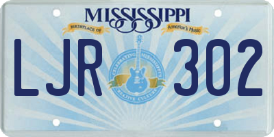 MS license plate LJR302