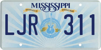 MS license plate LJR311