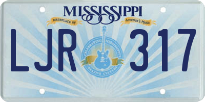 MS license plate LJR317