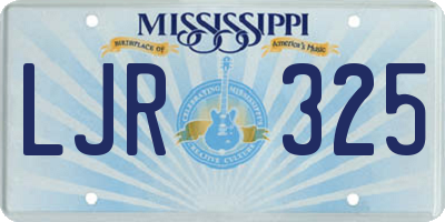 MS license plate LJR325