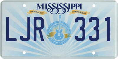 MS license plate LJR331