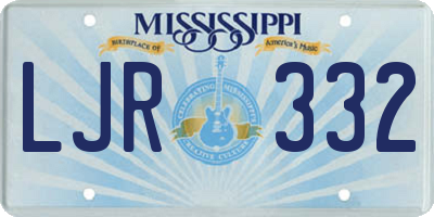 MS license plate LJR332