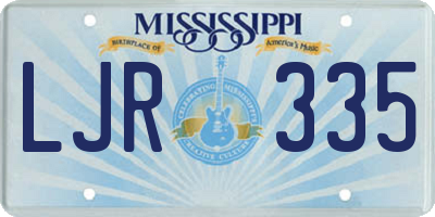 MS license plate LJR335