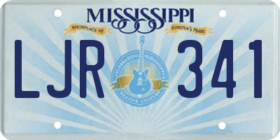 MS license plate LJR341