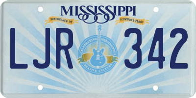 MS license plate LJR342