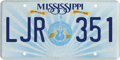 MS license plate LJR351