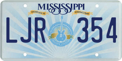 MS license plate LJR354