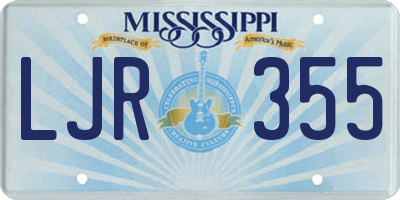 MS license plate LJR355