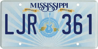 MS license plate LJR361