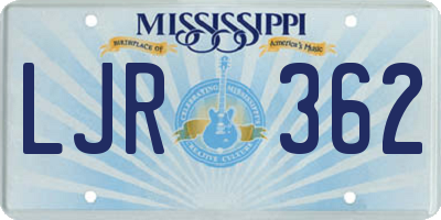 MS license plate LJR362