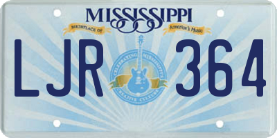 MS license plate LJR364