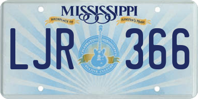 MS license plate LJR366