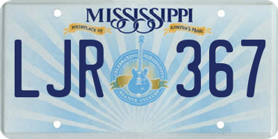 MS license plate LJR367