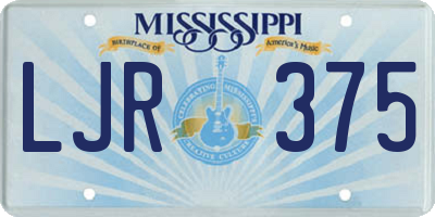 MS license plate LJR375