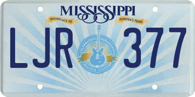 MS license plate LJR377