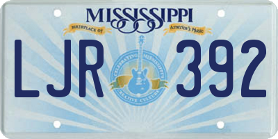 MS license plate LJR392