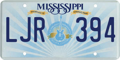 MS license plate LJR394