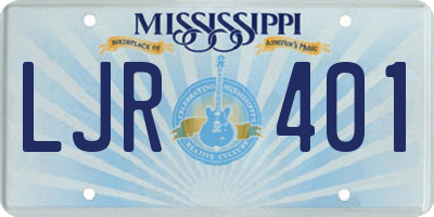MS license plate LJR401