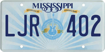 MS license plate LJR402