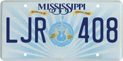 MS license plate LJR408