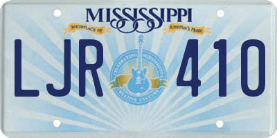MS license plate LJR410