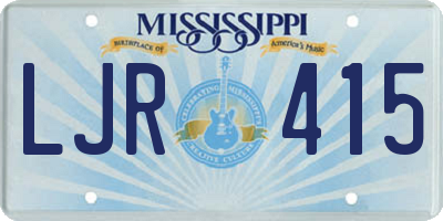 MS license plate LJR415