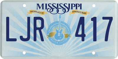 MS license plate LJR417