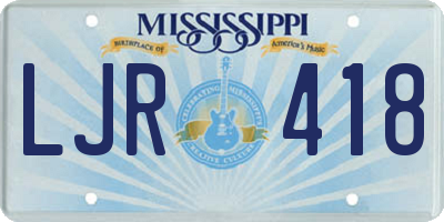 MS license plate LJR418