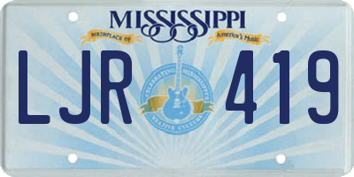 MS license plate LJR419