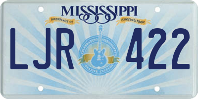 MS license plate LJR422