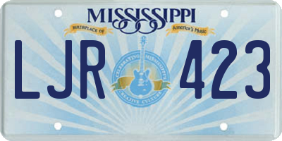 MS license plate LJR423