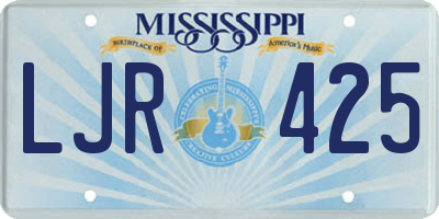 MS license plate LJR425